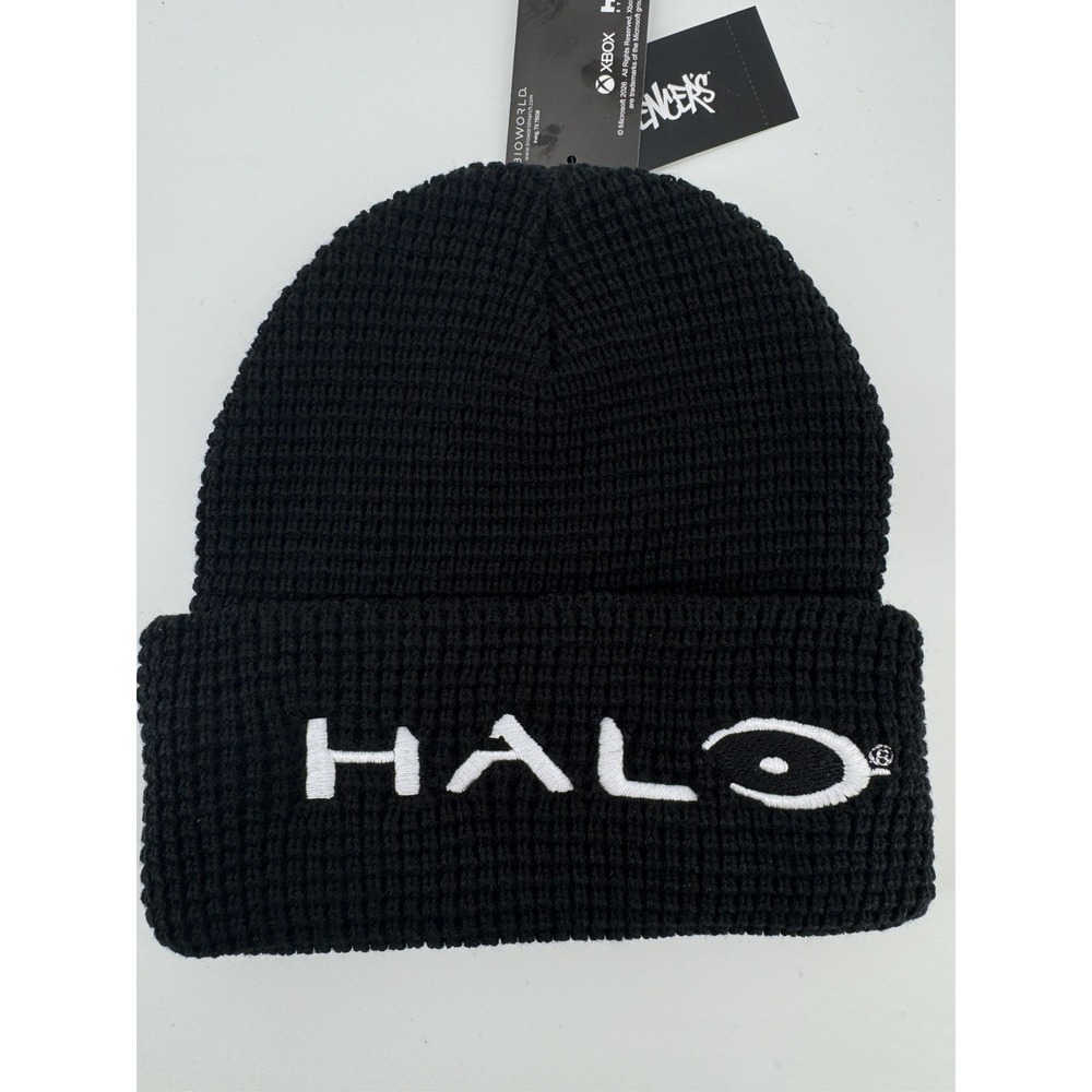 Xbox Halo Embroidered Logo Adult Cuffed Waffle Knit Beanie Hat Cap OSFM